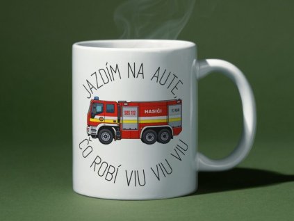 keramicky hrncek hasicske auto viu viu viu 1