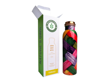 Měděná láhev na vodu vzor Vlna 950 ml