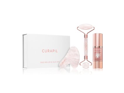 Web Produkt Face roller + gua sha + h. sérum pink