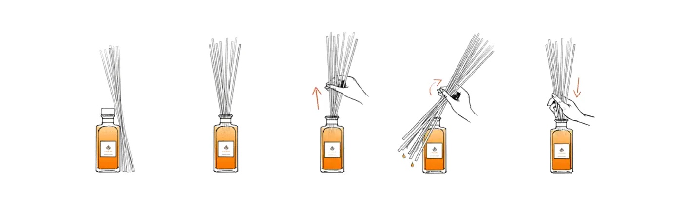 použití tyčinek v aroma difuzéru chiara firenze