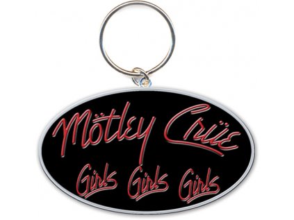 PŘÍVĚSEK NA KLÍČE|KOVOVÝ  MÖTLEY CRÜE|GIRLS,GIRLS,GIRLS LOGO