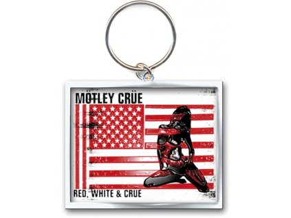 PŘÍVĚSEK NA KLÍČE|MÖTLEY CRÜE  RED,WHITE & CRUE LOGO