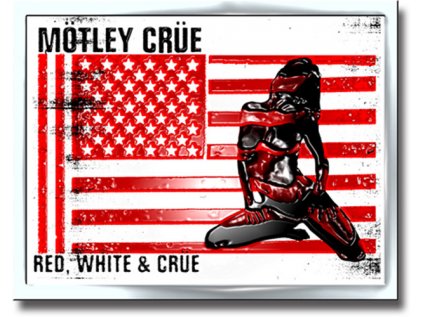 ODZNÁČEK SE ŠPENDLÍKEM|MÖTLEY CRÜE  RED,WHITE & CRÜE|LOGO