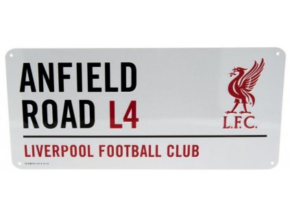 CEDULE NA ZEĎ|LIVERPOOL FC  ANFIELD ROAD|BÍLÁ|40 x 18 cm