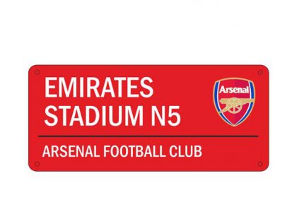 CEDULE NA ZEĎ|ARSENAL FC  EMIRATES STADIUM|ČERVENÁ|40 x 18 cm