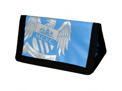 PENĚŽENKA ROZKLÁDACÍ|MAN CITY FC  ŠÍŘKA 12 cm|NYLON|MODRÁ|ZNAK|FOIL