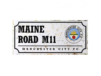 CEDULE NA ZEĎ|MANCHESTER CITY FC  MAINE ROAD|BÍLÁ|RETRO|40 x 18 cm