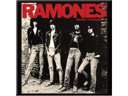 MAGNET KOVOVÝ 7,6 x 7,6 cm  RAMONES|ROCKET TO RUSSIA