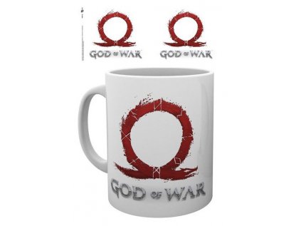 HRNEK KERAMICKÝ|GOD OF WAR  300 ml|LOGO|BÍLÝ