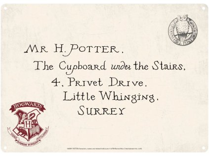 CEDULE NA ZEĎ A5|HARRY POTTER  LETTERS|14,8 x 21 cm