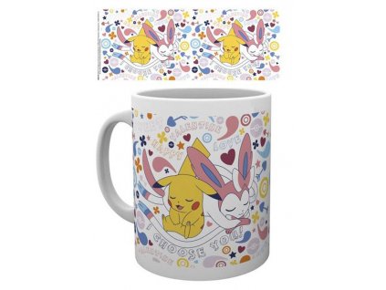 HRNEK KERAMICKÝ|POKEMON  300 ml|VALENTINE CHOOSE YOU|BÍLÝ