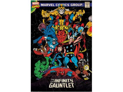 PLAKÁT 61 x 91,5 cm|MARVEL  RETRO|THE INFINITY GAUNTLET