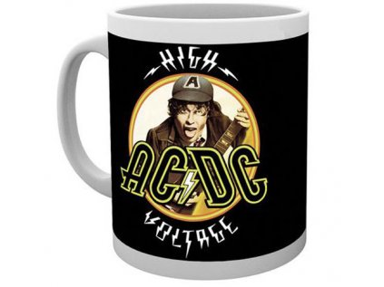 HRNEK KERAMICKÝ|AC/DC  300 ml|HIGH VOLTAGE|BÍLÝ