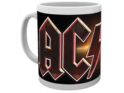 HRNEK KERAMICKÝ|AC/DC  300 ml|LOGO|BÍLÝ