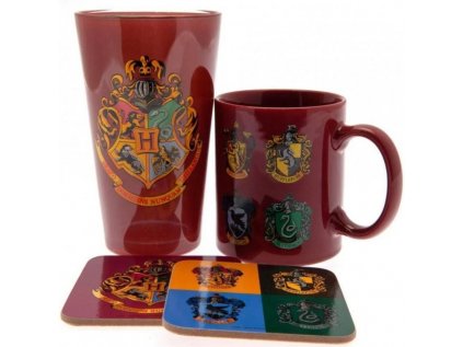 DÁRKOVÝ SET|HARRY POTTER  SKLENICE 500 ml|HRNEK 300 ml|TÁCKY