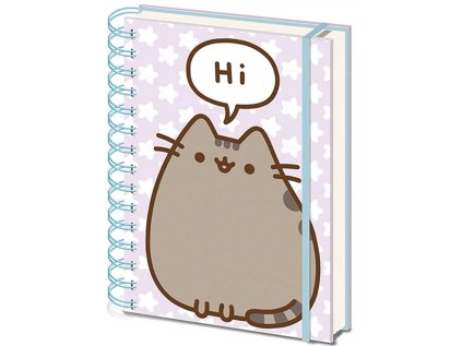 BLOK|ZÁPISNÍK A5|KROUŽKOVÁ VAZBA  WIRO|PUSHEEN SAYS HI