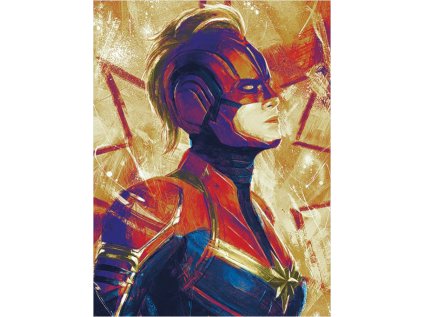 OBRAZ NA PLÁTNĚ CANVAS|30 x 40 cm  MARVEL|CAPTAIN MARVEL|PAINT