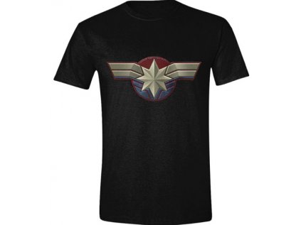 TRIČKO PÁNSKÉ|MARVEL|CAPTAIN MARVEL  CHEST EMBLEM|ČERNÉ|VELIKOST (2XL)