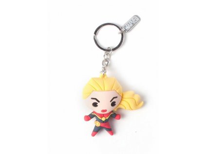 PŘÍVĚSEK NA KLÍČE|PRYŽOVÝ|MARVEL  CAPTAIN MARVEL|KAWAII 3D