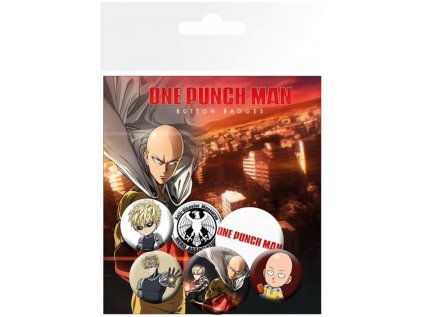 PLACKY|ODZNAKY|SET 6 KUSŮ  ONE PUNCH MAN|PRŮMĚR 25 mm|32 m