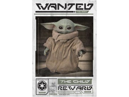PLAKÁT 61 x 91,5 cm|THE MANDALORIAN  WANTED THE CHILD|YOUNG YODA