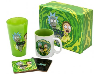 DÁRKOVÝ SET|RICK AND MORTY|PORTAL  SKLENICE 500 ml|HRNEK 300 ml|TÁCKY