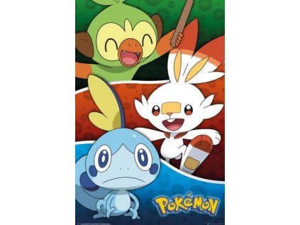 PLAKÁT 61 x 91,5 cm|POKÉMON  GALAR STARTERS