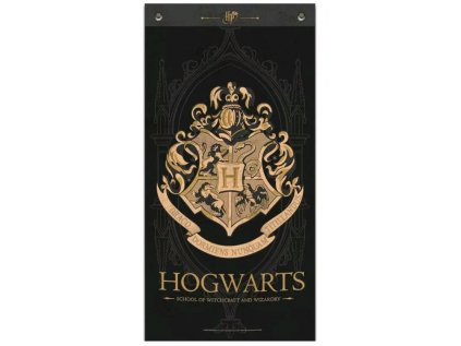 VLAJKA NA ZEĎ|BANNER|HARRY POTTER  HOGWARTS|BLACK|95 x 47 cm