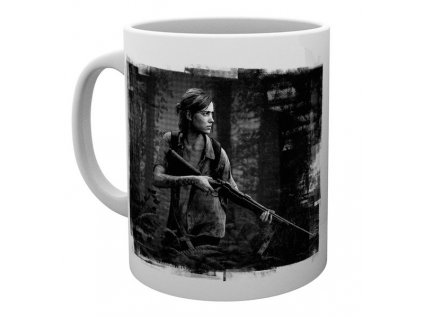 HRNEK KERAMICKÝ|THE LAST OF US II  300 ml|BLACK AND WHITE|BÍLÝ