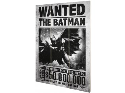 OBRAZ|MALBA NA DŘEVĚ 40 cm x 59 cm  DC COMICS|BATMAN|WANTED