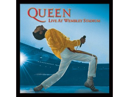 PLAKÁT V RÁMU 31,5 x 31,5 cm  QUEEN|LIVE AT WEMBLEY