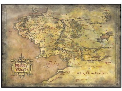 PODLOŽKA NA STŮL|THE LORD OF RINGS  MIDDLE EARTH MAP|49,5 x 34,5 cm