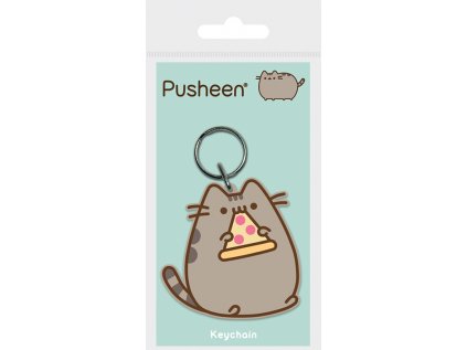 PŘÍVĚSEK NA KLÍČE|PRYŽOVÝ|PUSHEEN  PIZZA|4,5 x 6 cm