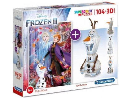 PUZZLE 104 KUSŮ|DISNEY|FROZEN II  CHARACTERS|3D OLAF|33,5 x 23,5 cm