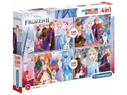 PUZZLE 4 v 1 20+60 KUSŮ|FROZEN II  CHARACTERS|27 X 19 cm