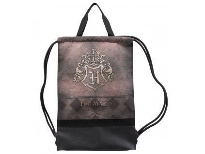 PYTLÍK GYM BAG|HARRY POTTER  GOLD HOGWARTS CREST|34 x 49 cm