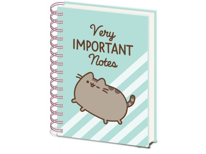 BLOK|ZÁPISNÍK A5|KROUŽKOVÁ VAZBA  PUSHEEN|VERY IMPORTANT NOTES