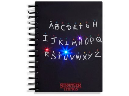 BLOK|ZÁPISNÍK A5|KROUŽKOVÁ VAZBA  STRANGER THINGS|RUN|LED