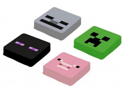 SET 4 MULTIPIXELŮ|MINECRAFT  FACES|1,5 x 1,5 cm