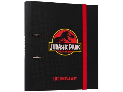 KROUŽKOVÝ POŘADAČ|JURASSIC PARK  PREMIUM|LIFE FINDS A WAY|28 x 32 cm