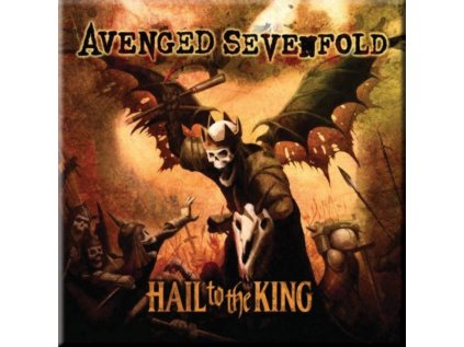 MAGNET KOVOVÝ 7,6 x 7,6 cm  AVENGED SEVENFOLD|HAIL TO THE KING