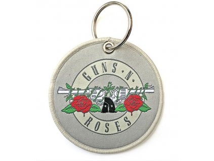 PŘÍVĚSEK NA KLÍČE|GUNS N' ROSES  SILVER CIRCLE LOGO|OBOUSTRANNÝ