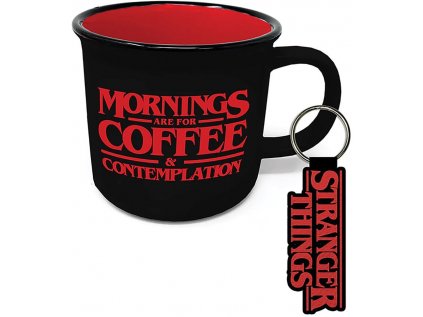 DÁRKOVÝ SET2 HRNEK|STRANGER THINGS  330 ml|MORNINGS ARE FOR COFFEE