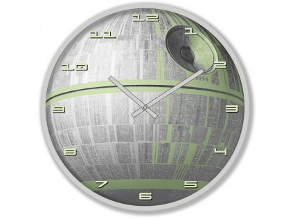 HODINY NÁSTĚNNÉ|STAR WARS  DEATH STAR|SVÍTÍCÍ|PRŮMĚR 25 cm