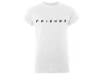 TRIČKO PÁNSKÉ/FRIENDS  LOGO/ROLLED SLEEVE/BÍLÉ