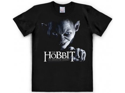 TRIČKO PÁNSKÉ/HOBBIT  GOLLUM/ČERNÉ/EASYFIT