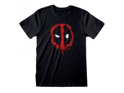 TRIČKO PÁNSKÉ|MARVEL|DEADPOOL  SPLAT LOGO HR|ČERNÉ|VELIKOST (S)