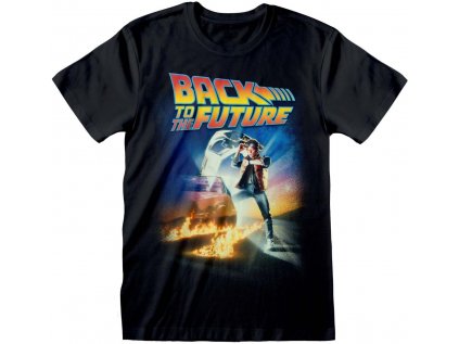 TRIČKO PÁNSKÉ|BACK TO THE FUTURE  POSTER|ČERNÉ|VELIKOST (S)