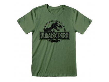 TRIČKO PÁNSKÉ|JURASSIC PARK  MONO LOGO|ZELENÉ