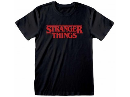 TRIČKO PÁNSKÉ|STRANGER THINGS  LOGO BLACK|ČERNÉ